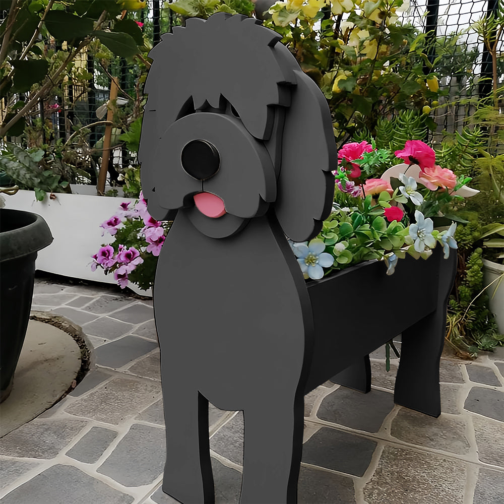 Black Golden Doodle Planter