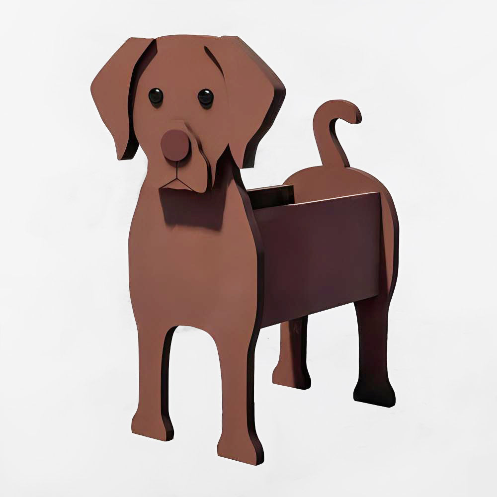 Chocolate Labrador Planter