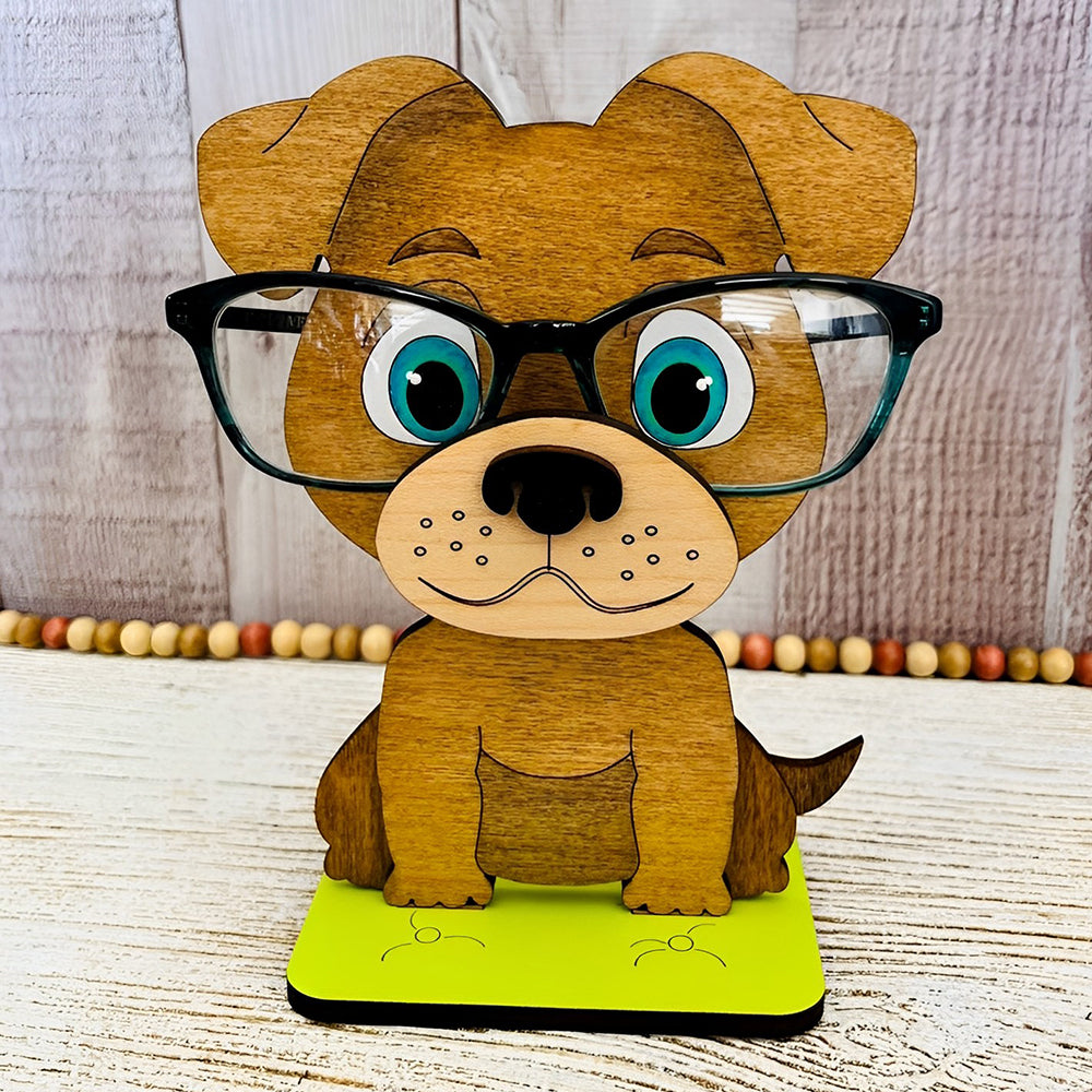 Wooden Cartoon Little Dog Eyeglass Holder