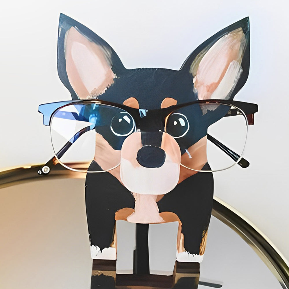 Wooden Cartoon Chihuahua Eyeglass Holder