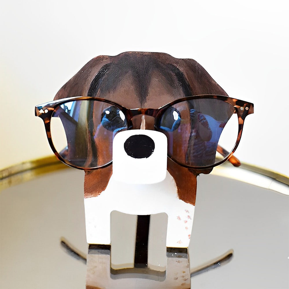 Wooden Cartoon Beagle Eyeglass Holder