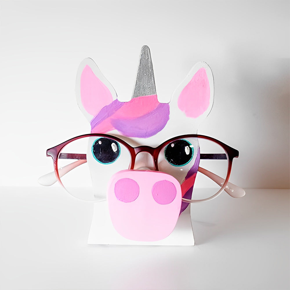 Wooden Cartoon Unicorn Eyeglass Holder