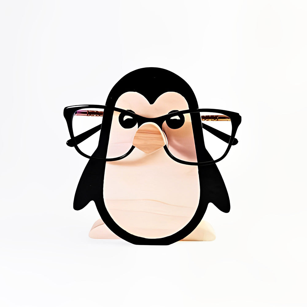 Wooden Cartoon Cute Penguin Eyeglass Holder