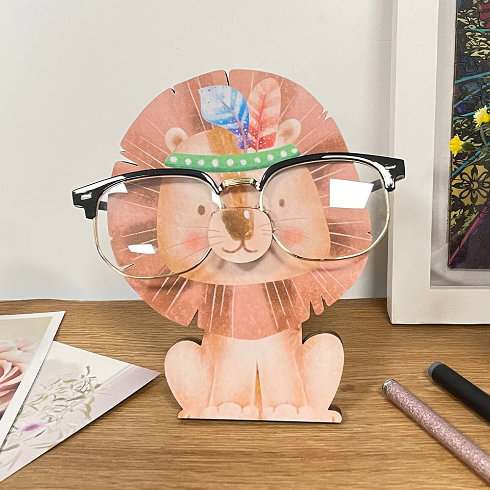 Wooden Cartoon Cute Lion Eyeglass Holder