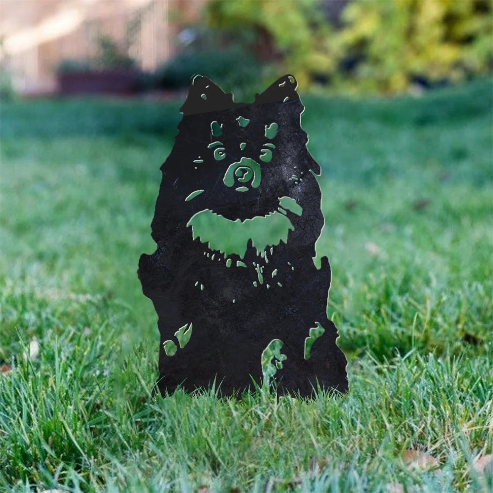 Pomeranian Metal Silhouette